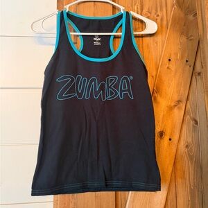 Zumba Fitness Black Tank Top with Blue Trim